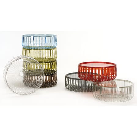 Table basse Panier plastique gris / Coffre - Kartell