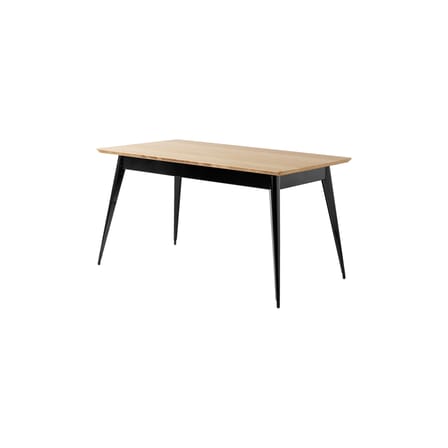 Table rectangulaire 55 chêne bois naturel / 140 x 80 cm - Réédition 1955 / 6 personnes - Tolix