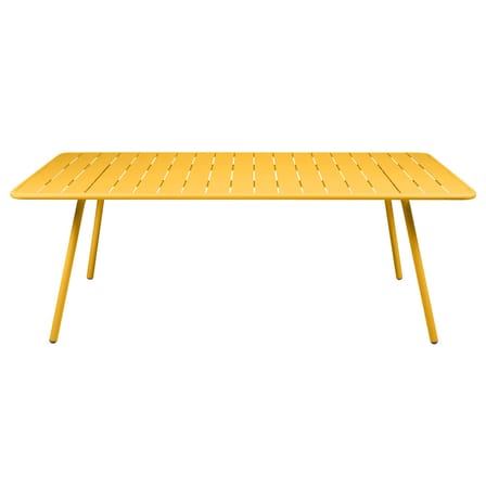 Table rectangulaire Luxembourg métal jaune / 207 x 100 cm - 8 à 10 personnes - Fermob