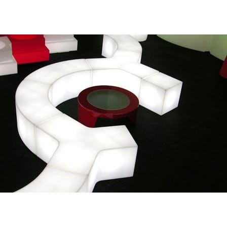 Table d'appoint lumineuse Cubo OUTDOOR plastique blanc / 43 cm - Avec câble - Slide