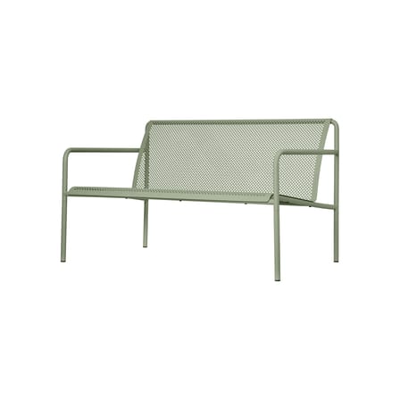 Banc avec dossier Dapple Lounge métal vert / L 131 cm - 2 places - Ferm Living