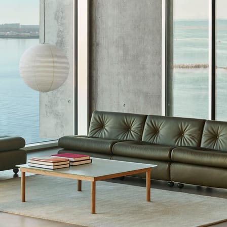 Canapé modulable Amanta cuir / 4 places - L 317 cm / Réédition 1966, Mario Bellini - Hay