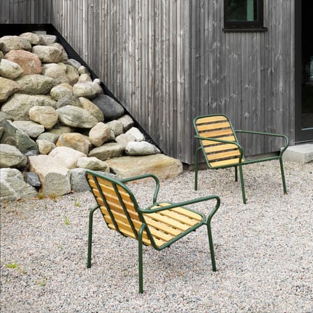 Fauteuil bas empilable Vig Lounge Wood bois naturel - Normann Copenhagen