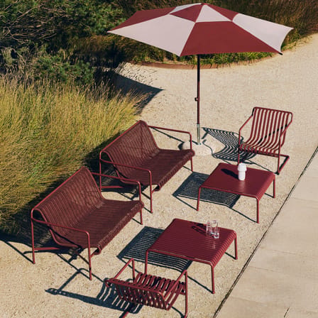 Fauteuil bas Palissade Cantilever Lounge métal rouge - Hay