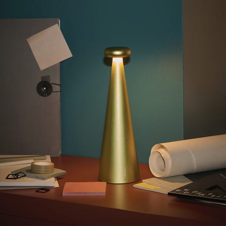 Lampe sans fil rechargeable Bedin LED métal jaune - Alessi