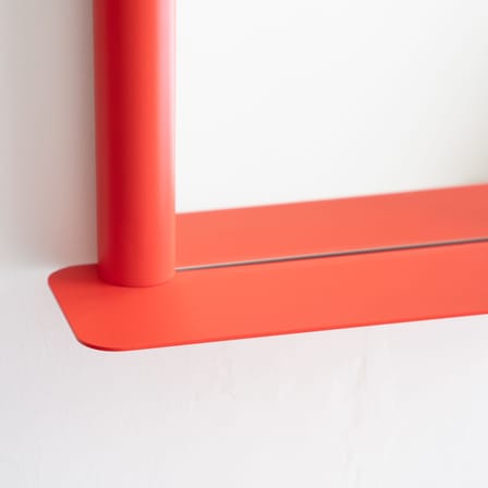 Miroir mural Pipeline Small métal rouge / L 56 x H 60.6 cm - raawii