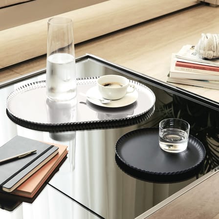 Plateau Pleats métal noir / 46 x 31 cm - Alessi