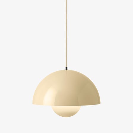 Suspension Flowerpot VP7 métal beige / Ø 37 cm - By Verner Panton, 1968 - &tradition