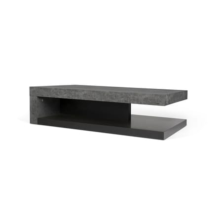 Table basse Chicago bois gris / 110 x 65 cm x H 29 cm - Mélaminé effet béton - POP UP HOME