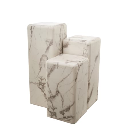 Table d'appoint Marble look Large matériau composite blanc / H 91 cm - Effet marbre - Pols Potten