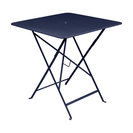 Table pliante Bistro métal bleu / 71 x 71 cm - Trou pour parasol - Fermob