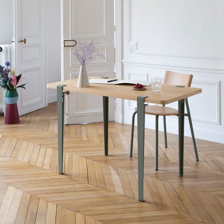 Table rectangulaire Lobo métal gris / 120 x 60 cm - 2 à 4 personnes / Bois éco-certifié - TIPTOE