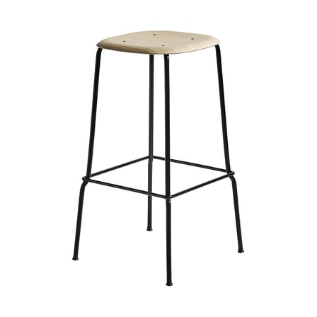 Tabouret de bar Soft Edge 80 bois noir / H 75 cm - Hay