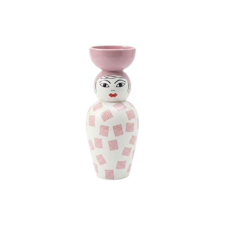 Vase Canopie - Luna céramique rose / Ø 17 x H 41,6 cm - Seletti