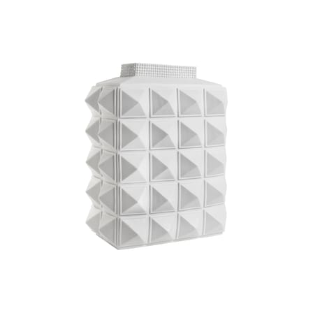 Vase Charade Block Studded céramique blanc / Porcelaine - H 33 cm - Jonathan Adler