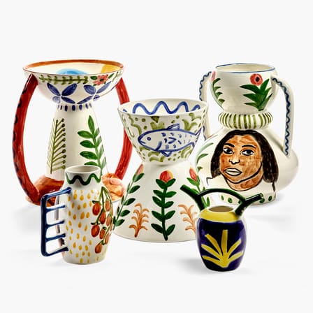 Vase Mamey céramique multicolore / Ø 32 x H 40 cm - Serax