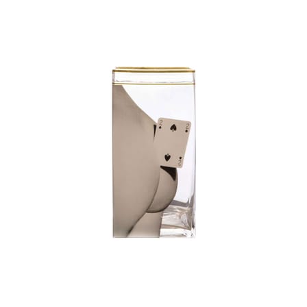 Vase Toiletpaper - Two of Spades verre multicolore / 15 x 15 x H 30 cm - Détail or 24K - Seletti
