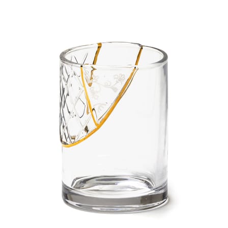 Verre Kintsugi n°2 verre transparent or / Verre & or fin - Seletti