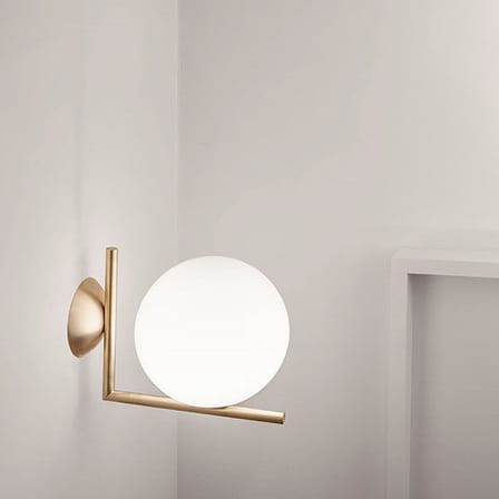 Applique IC W1 métal verre blanc noir / Ø 20 cm - Michael Anastassiades, 2014 - Flos