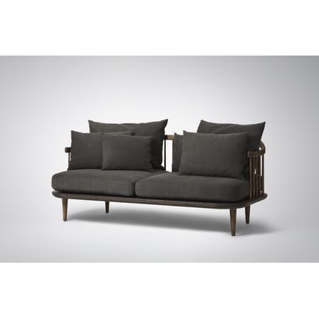Canapé droit FLY tissu gris bois naturel / 2 places - L 162 cm - &tradition