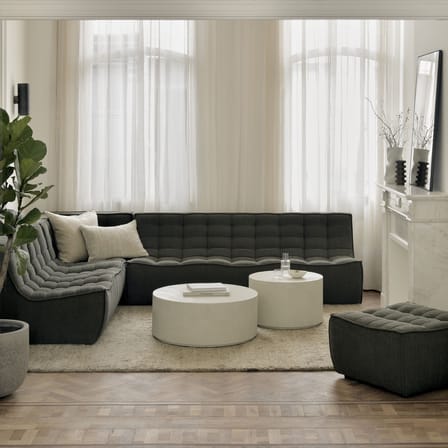 Canapé droit N701 tissu vert / 3 places - L 210 cm - Ethnicraft