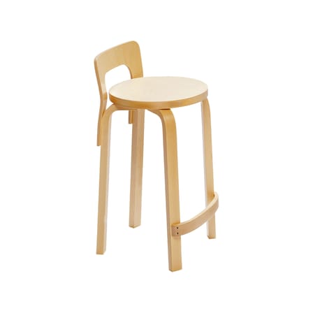 Chaise de bar K65 bois naturel / H 59,5 cm - Alvar Aalto, 1935 - ARTEK