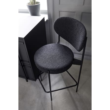 Chaise de bar rembourrée Series 430 tissu gris / H 65 cm - Verner Panton, 1967 - Verpan