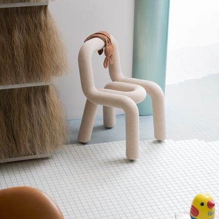 Chaise enfant Mini Bold tissu beige / Rembourrée - Moustache
