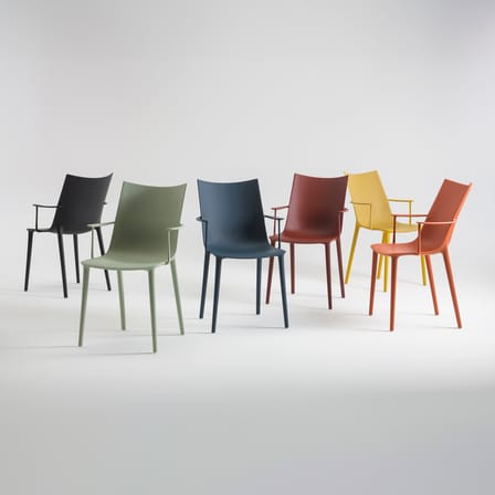 Chaise H.H.H plastique bleu / Soft touch - Recyclé - Kartell