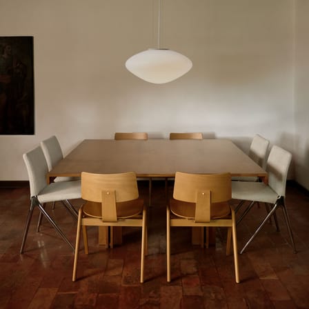 Chaise rembourrée Kape IF7 tissu beige - &tradition