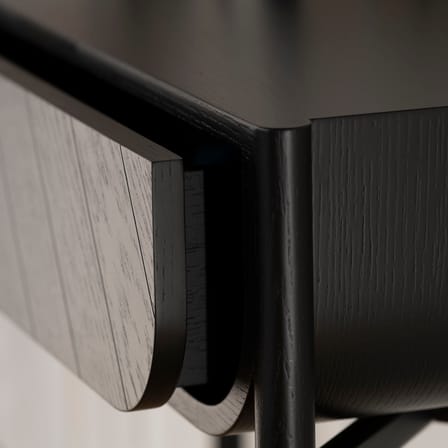 Console Marius bois noir / Avec tiroir - L 100 cm - Hartô