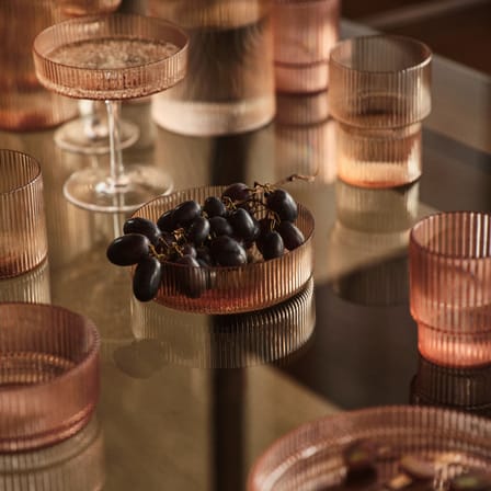 Set de 4 coupelles Ripple verre rose / Ø 12,2 cm - Ferm Living