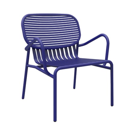 Fauteuil bas Week-end métal bleu / Aluminium - Petite Friture