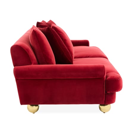 Sofa Greenwich textil rot / B 220 cm - Velours - Jonathan Adler