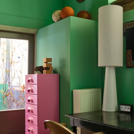 Lampadaire Cone céramique blanc / H 150 cm - Grès & lin - HK LIVING