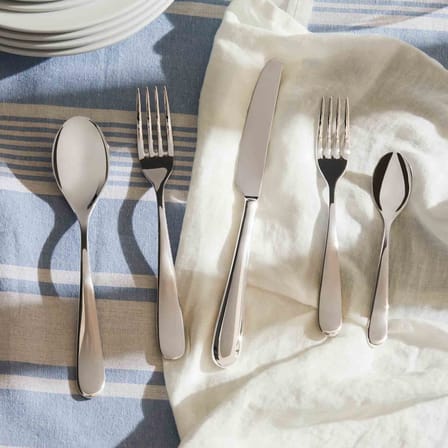 Ménagère Nuovo Milano métal / Coffret 24 couverts - Version monobloc - Alessi