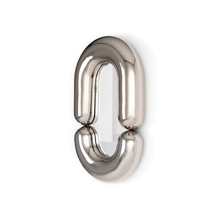 Miroir mural Zodiac Bumper Medium céramique argent métal /  L 55 x H 90 cm - Jean-Baptiste Fastrez, 2020 - Moustache