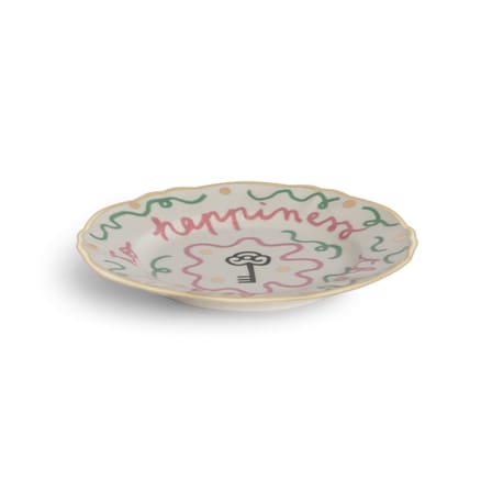 Key to happiness Petit fours plates ceramic multicoloured / Ø 16.5 cm - Bitossi Home