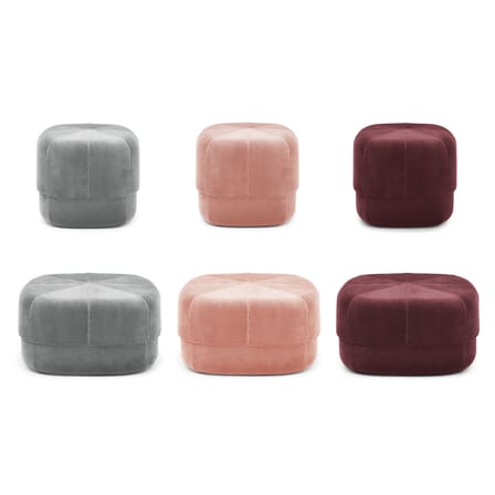 Pouf Circus Large tissu rose / Ø 65 cm - Velours - Normann Copenhagen