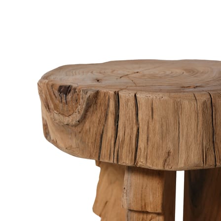 Sgabello Carved legno naturale / Ø 40 x H 40 cm - HK LIVING