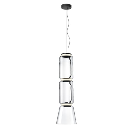 Suspension Noctambule Cône n°2 verre transparent / LED - Ø 36 x H 127 cm - Flos