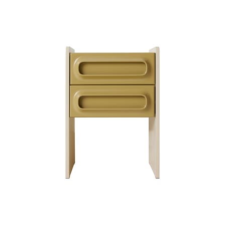 Table de chevet Space bois vert / 2 tiroirs - HK LIVING