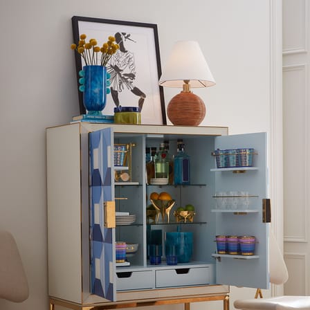 Vaso Mustique Disc materiale plastico blu / Acrilico - Jonathan Adler