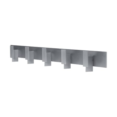 Lager Wall coat rack metal silver / L 71 cm - 5 hooks - Ferm Living