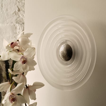 Applique d'esterno Press Large Surface vetro bianco / LED - Ø 35 cm - Tom Dixon