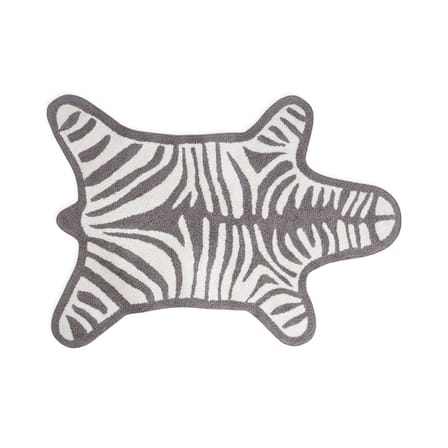 Badteppich Zebra textil weiß grau / Wendeteppich - 112 x 79 cm - Jonathan Adler