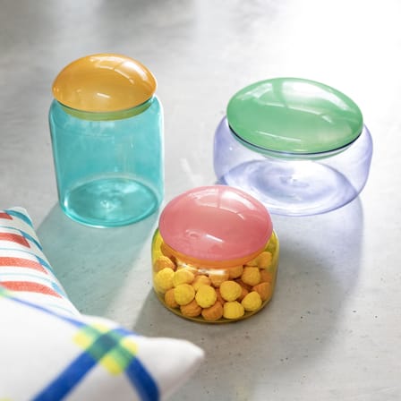 Puffy Box glass multicoloured / Ø 12 x H 17.5 cm - & klevering