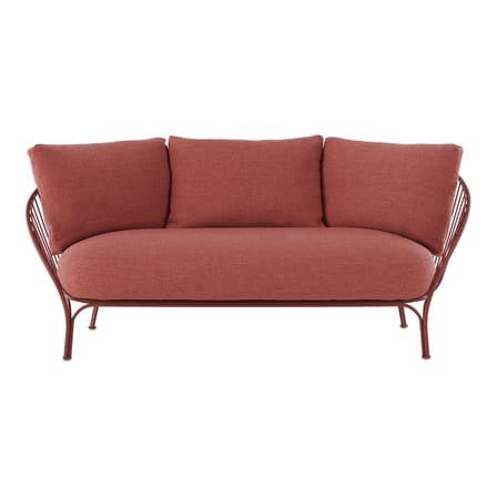 Canapé de jardin 2 places HiRay métal tissu rouge / L 162 cm - Coussins INCLUS - Kartell