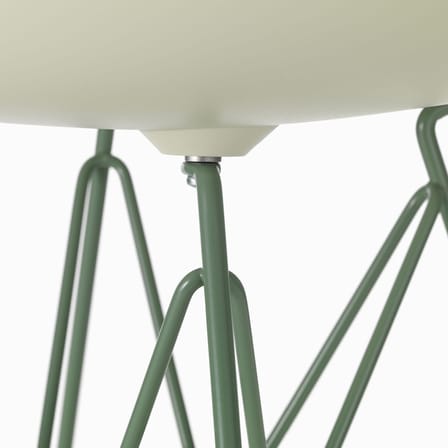 Chaise RE DSR Colours - Eames Plastic Side Chair plastique gris / (1950) - Pieds colorés / Recyclé - Vitra