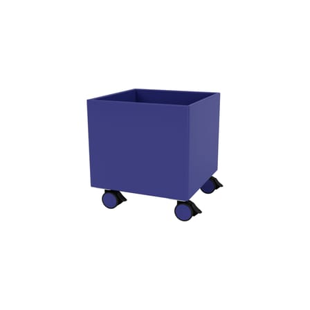 Coffre à roulettes Colour Box I bois bleu / 35,4 x 35,4 x H 37,8 cm - MONTANA